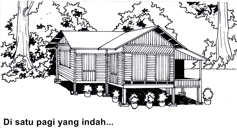 Gambar Animasi Rumah Desa - Gambar Ilustrasi Rumah Kartun Villa Kartun